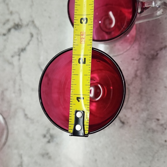 4 Cranberry Glasses - Picture 3 of 10